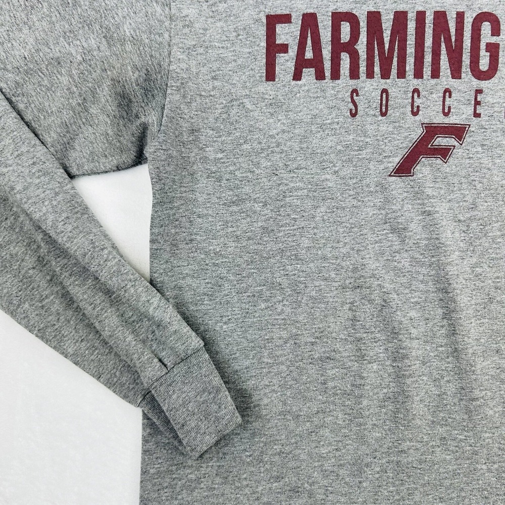 Farmington Soccer Shirt Adult Medium Gray Connecticut Long Sleeve Casual Mens - Picture 6 of 16